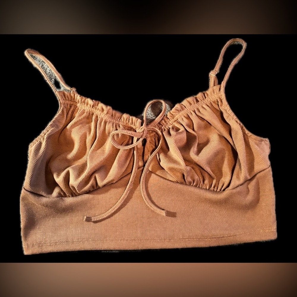 Ribbed Tan Crop Top